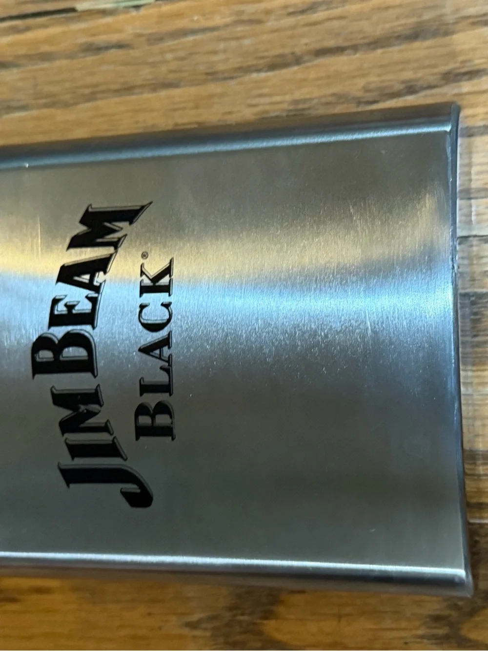 Jim Beam Black Stainless Steel 6 oz Hip Flask Whiskey Bourbon Barware
